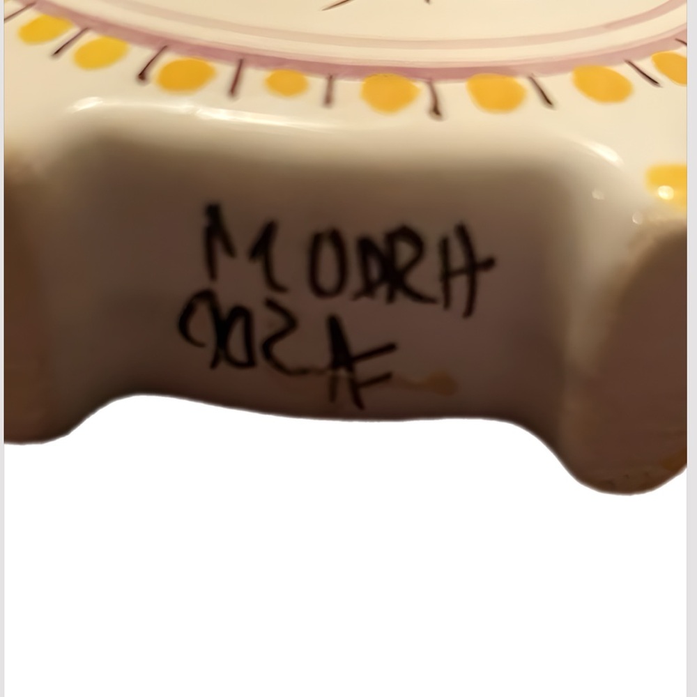 Antique Modra Ceramic Flask/decanter - Czechoslovakia. Handmade.Signed by artist - Picture 8 of 8